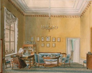 Intérieur de la maison de Boratynsky à Moscou, années 1830 - Russian School